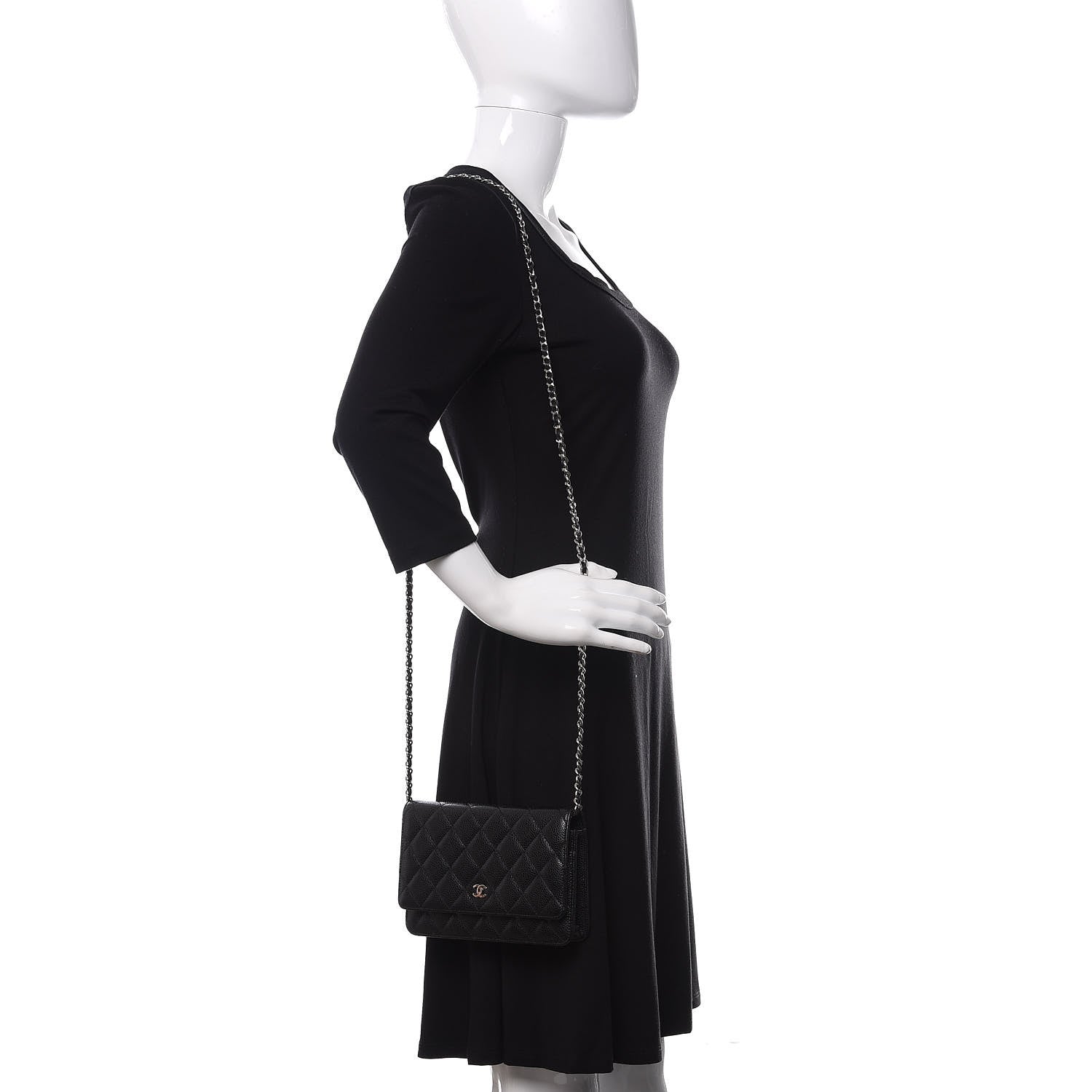 Chanel Caviar Quilted Wallet On Chain WOC Black 2 of 13
