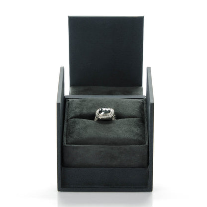 David Yurman Sterling Silver Diamond Hematite 11mm Albion Ring 54 7 5 of 5