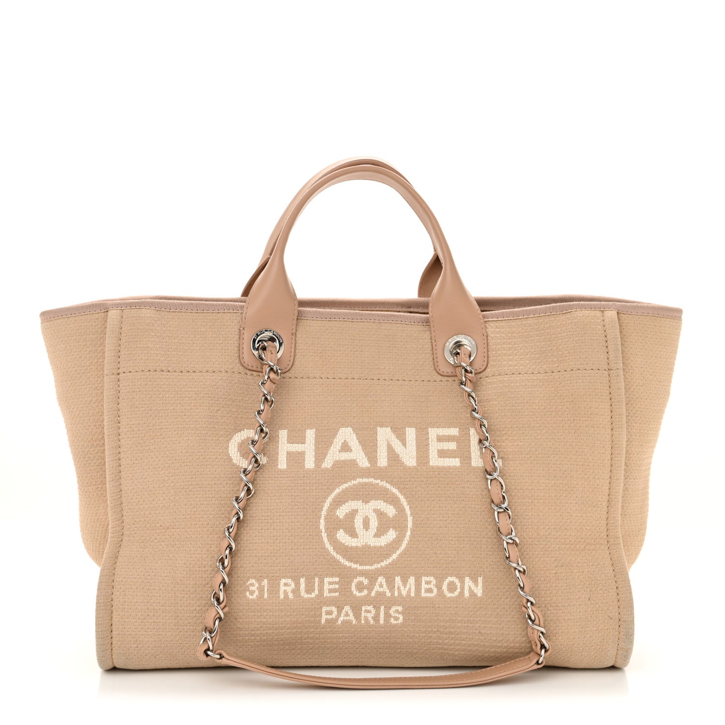 Mixed Fibers Medium Deauville Tote Beige