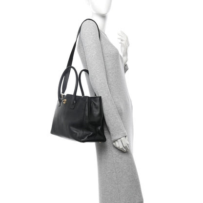Chanel Calfskin Cerf Executive Shopper Tote Black 2 of 12