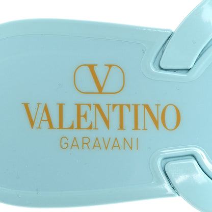Valentino Garavani PVC Jelly Rockstud Bow Thong Sandals 41 Light Blue 6 of 8