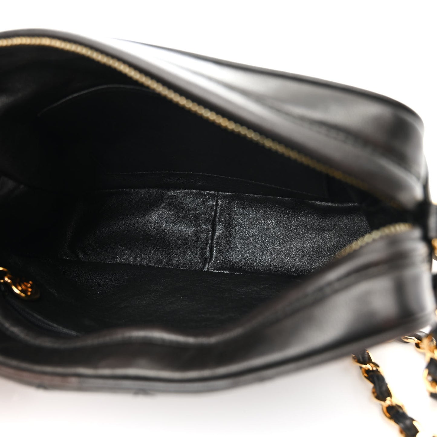 Lambskin Quilted CC Tassel Camera Case Black