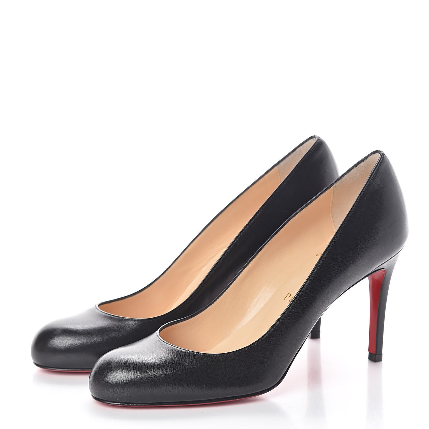 Shiny Nappa Simple 85 Pumps 37 Black