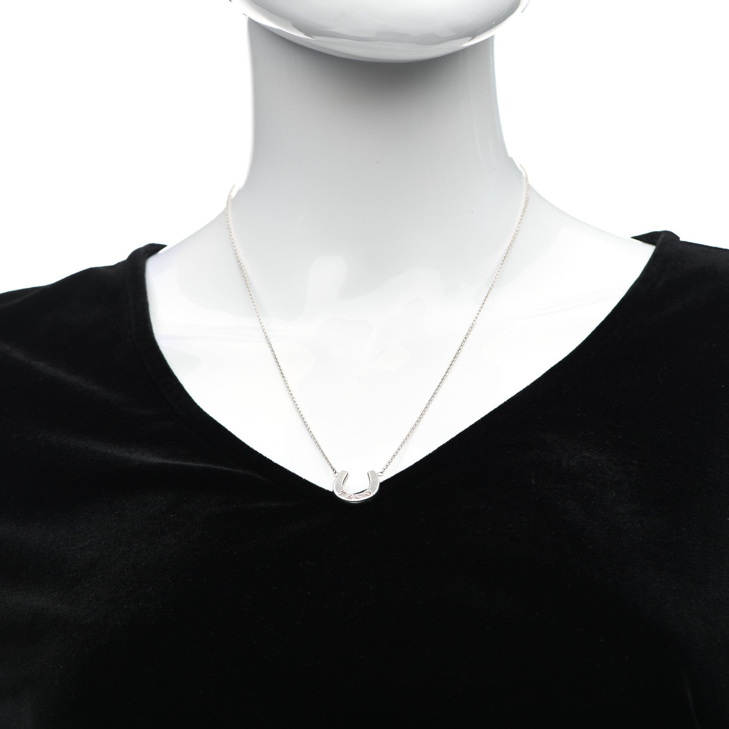 Tiffany Sterling Silver Horseshoe Pendant Necklace 2 of 6