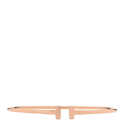 Tiffany 18K Rose Gold Narrow T Wire Bracelet 1 of 3