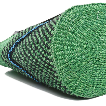 Loewe Sisal Calfskin Raffia Paula's Ibiza Lizard Beaded Basket Tote Green Multicolor 8 of 10