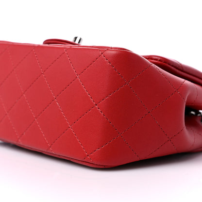 Chanel Lambskin Quilted Mini Square Flap Dark Red 9 of 10