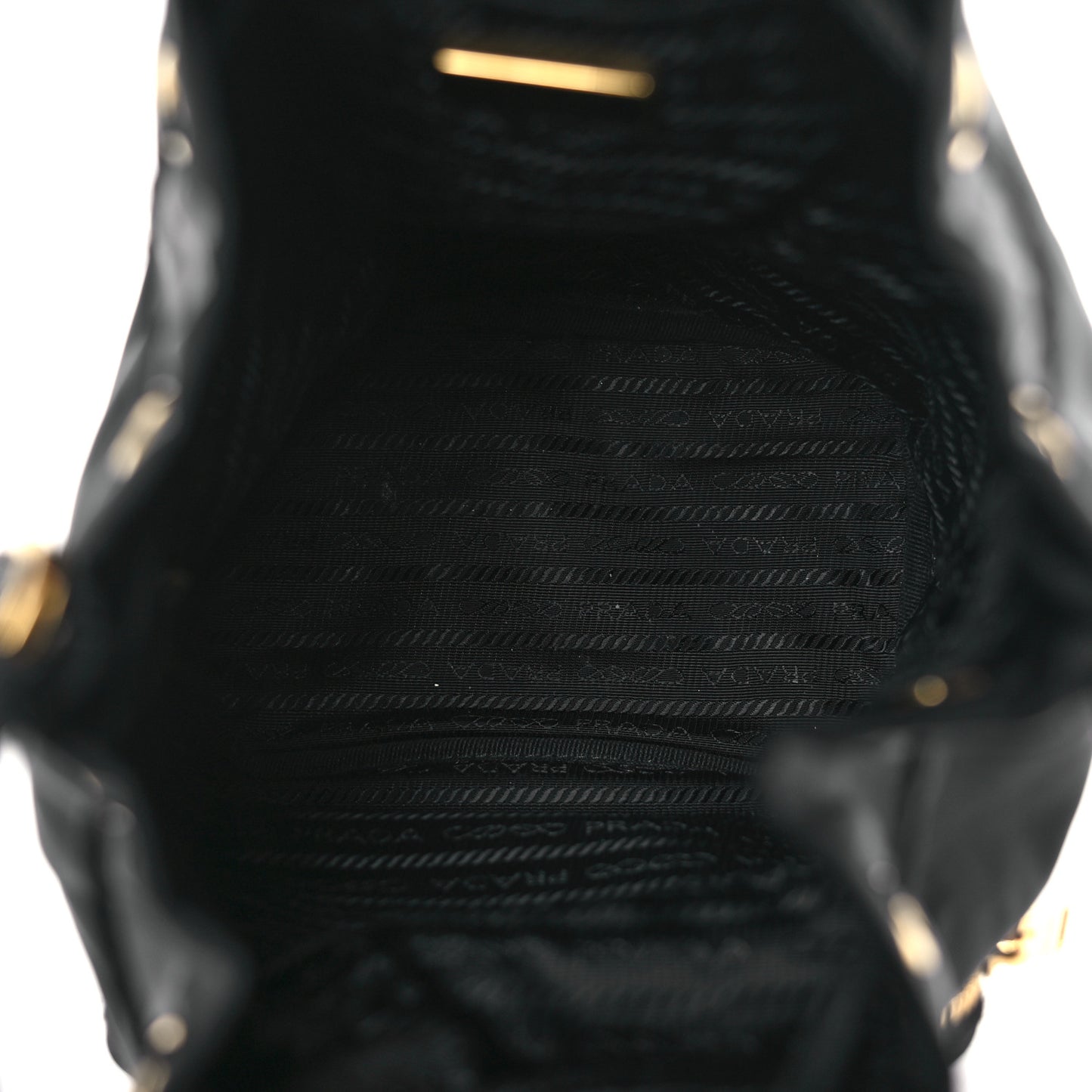 Saffiano Tessuto Nylon Mini Bucket Crossbody Bag Black
