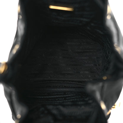 Prada Saffiano Tessuto Nylon Mini Bucket Crossbody Bag Black 5 of 9