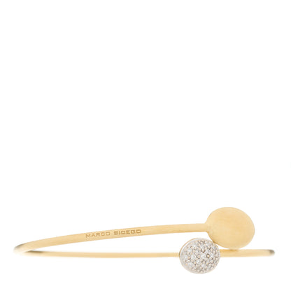Marco Bicego 18K Yellow Gold Diamond Siviglia Bypass Cuff Bracelet 3 of 4