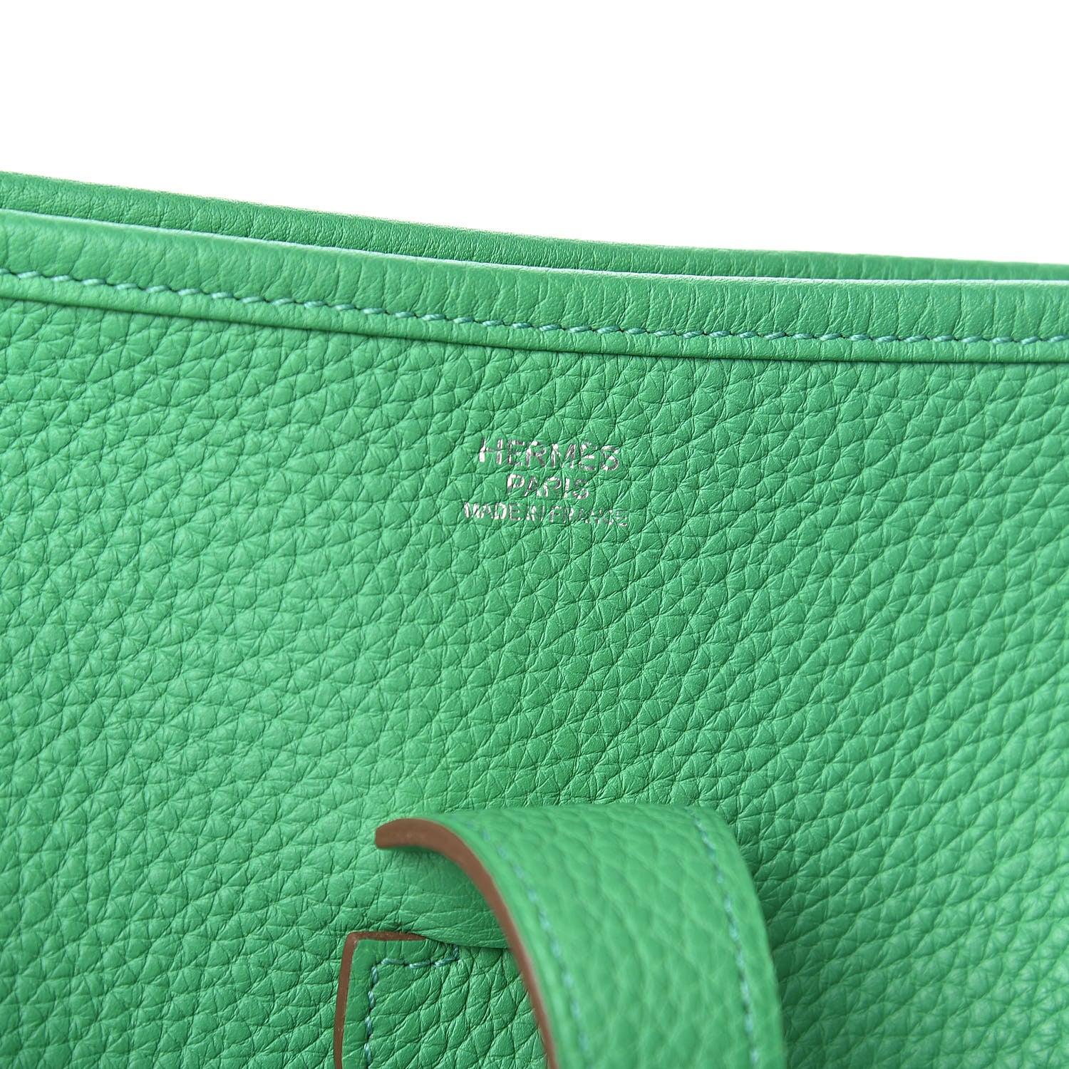 Hermes Taurillon Clemence Evelyne GM Vert Menthe 6 of 10