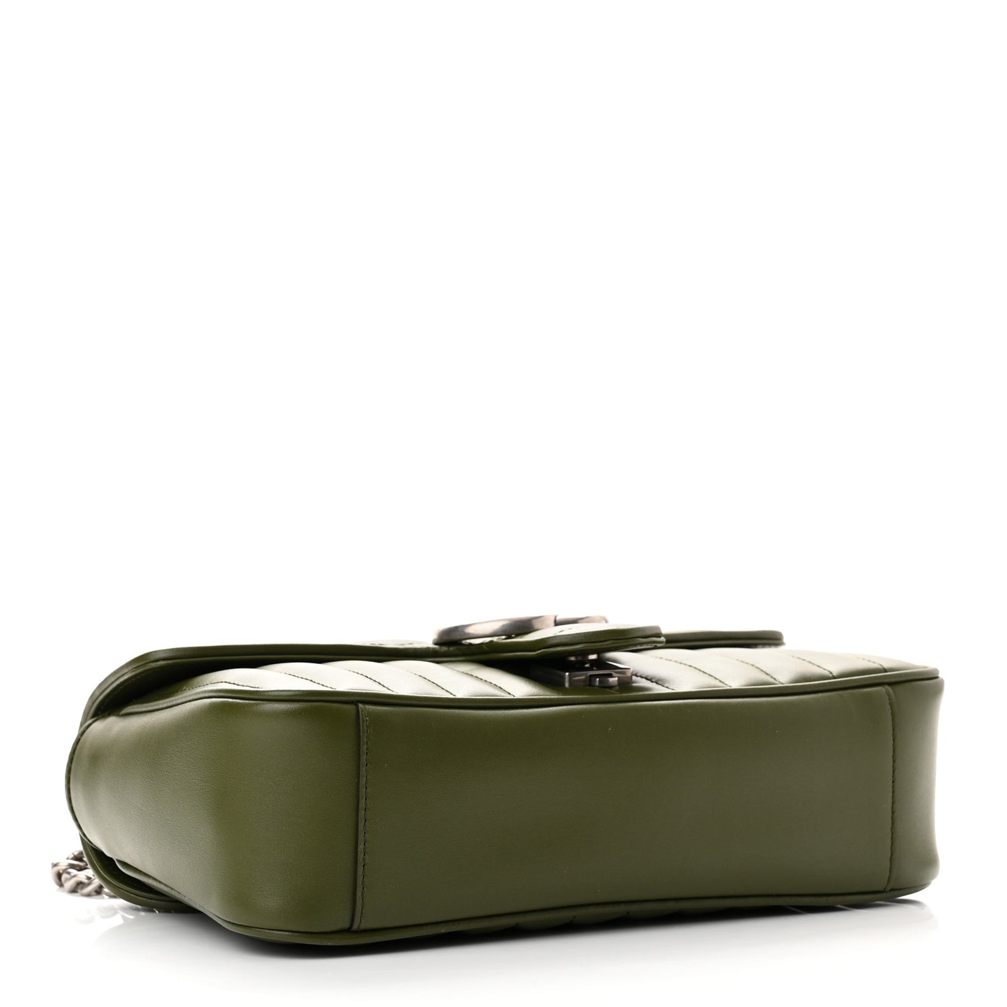 Calfskin Matelasse Aria Small GG Marmont Shoulder Bag Military Wood