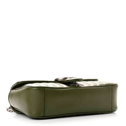 Gucci Calfskin Matelasse Aria Small GG Marmont Shoulder Bag Military Wood 4 of 9