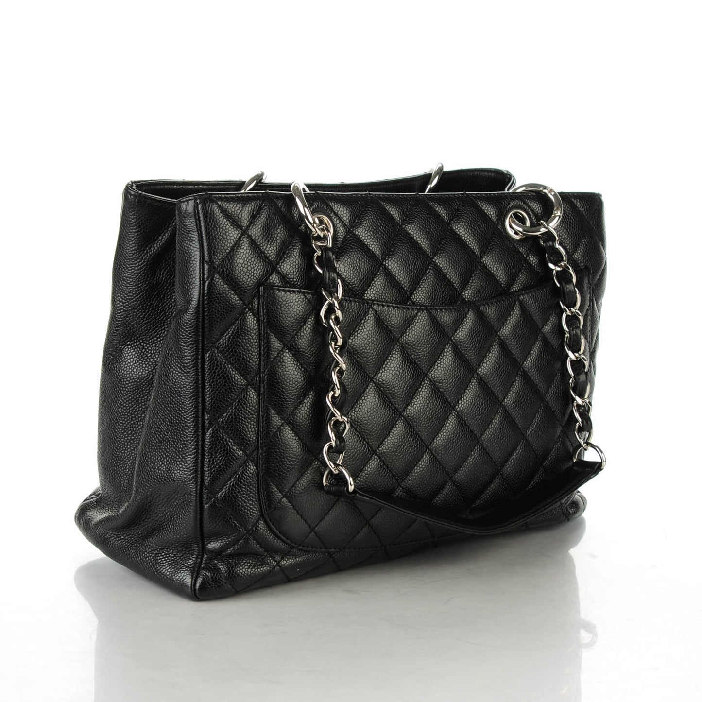 Caviar Quilted Grand Shopping Tote GST Black