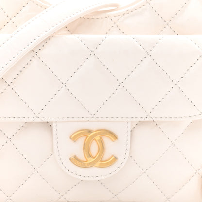 Chanel Shiny Crumpled Calfskin Quilted Small Wavy CC Hobo White 8 of 11