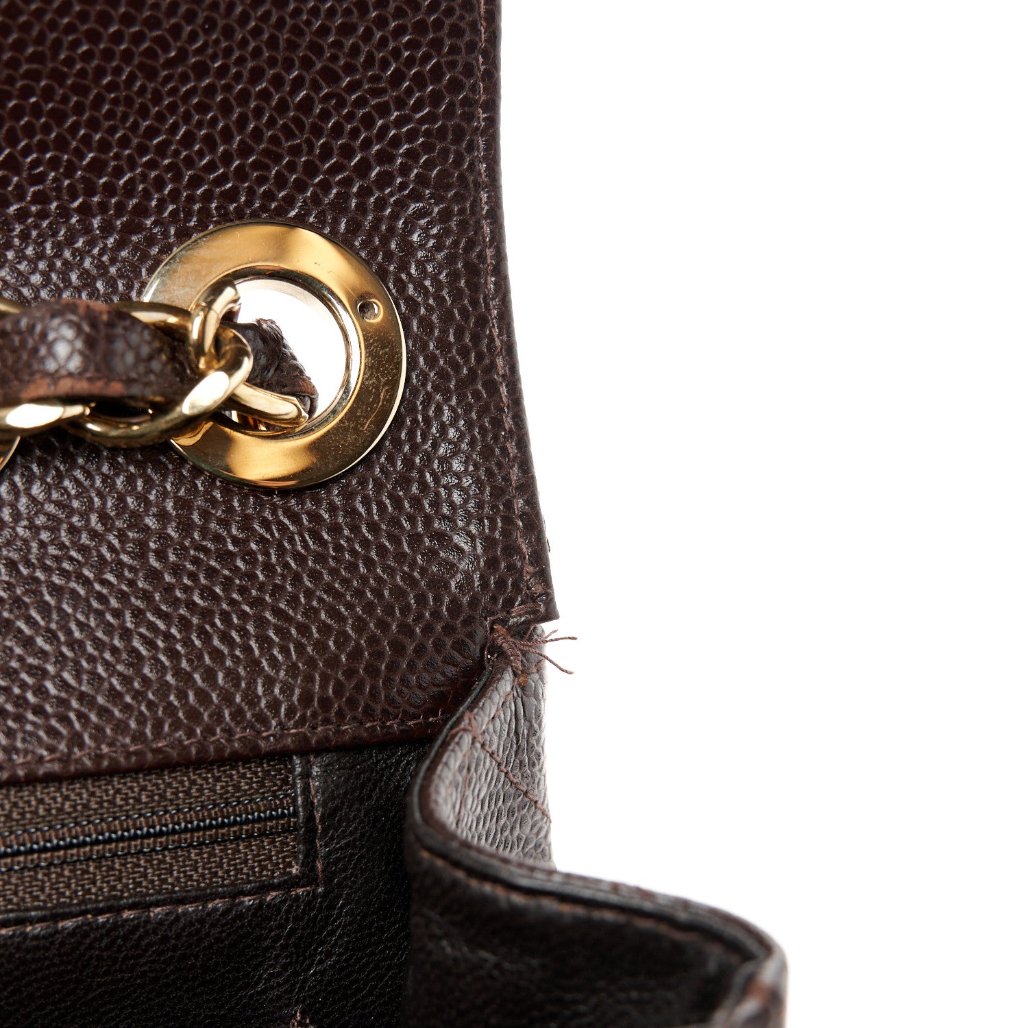 Chanel Caviar Quilted Jumbo Single Flap Brown 12 of 13