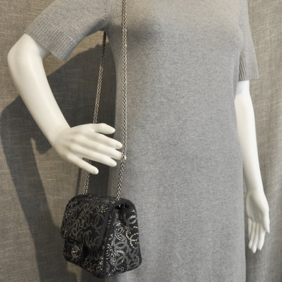 Tweed Pudong Strass Mini Flap