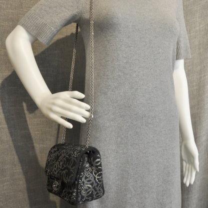 Chanel Tweed Pudong Strass Mini Flap 3 of 11