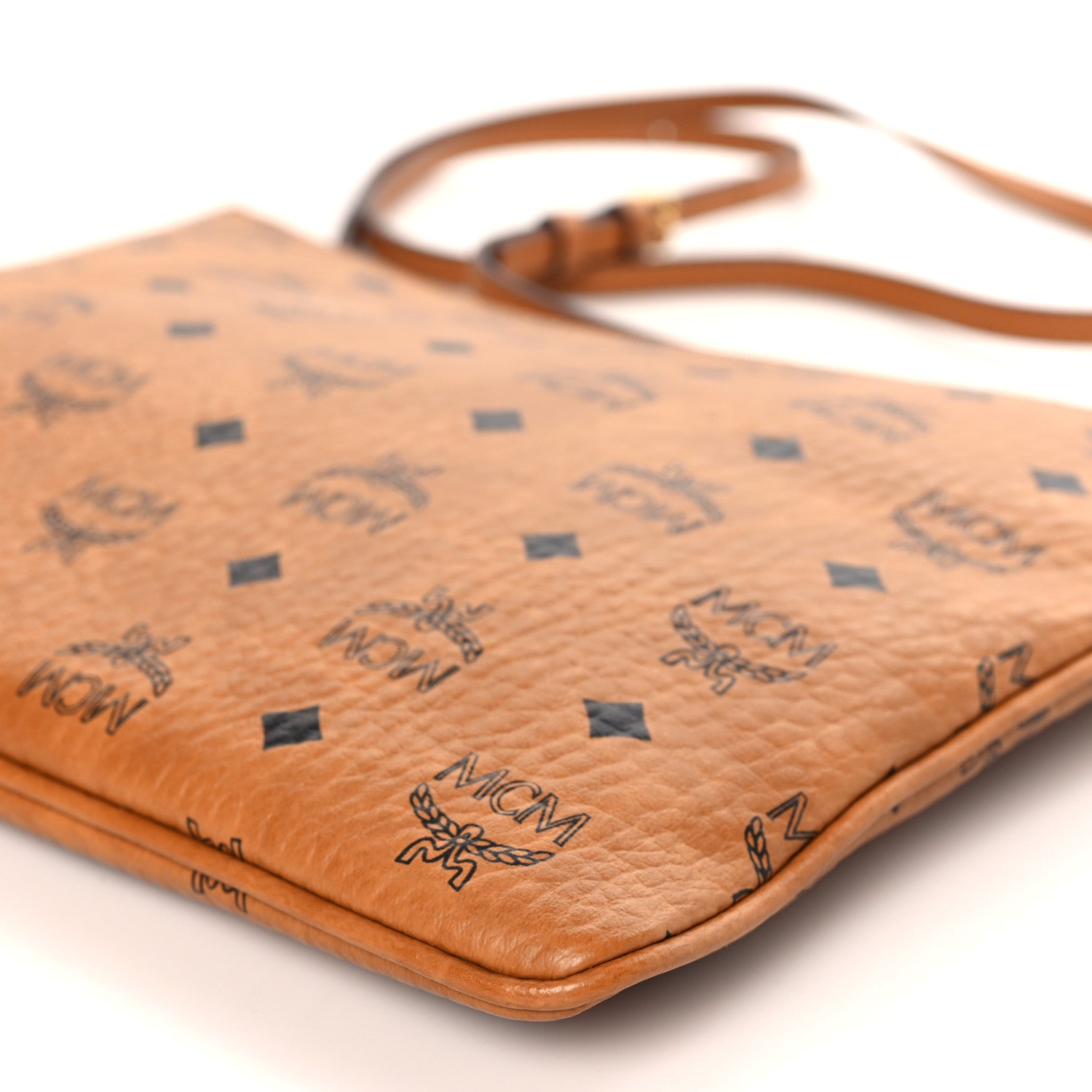 MCM Visetos Medium Crossbody Pouch Cognac 9 of 9