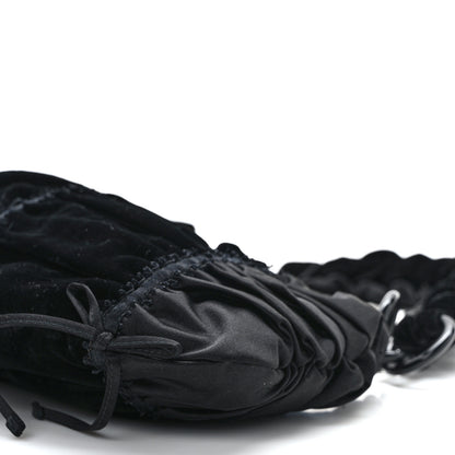 Prada Satin Velvet Drawstring Shoulder Bag Black 9 of 10