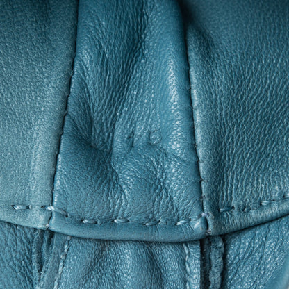 Hermes Lambskin Clou De Selle Pouch Blue Jean 7 of 7