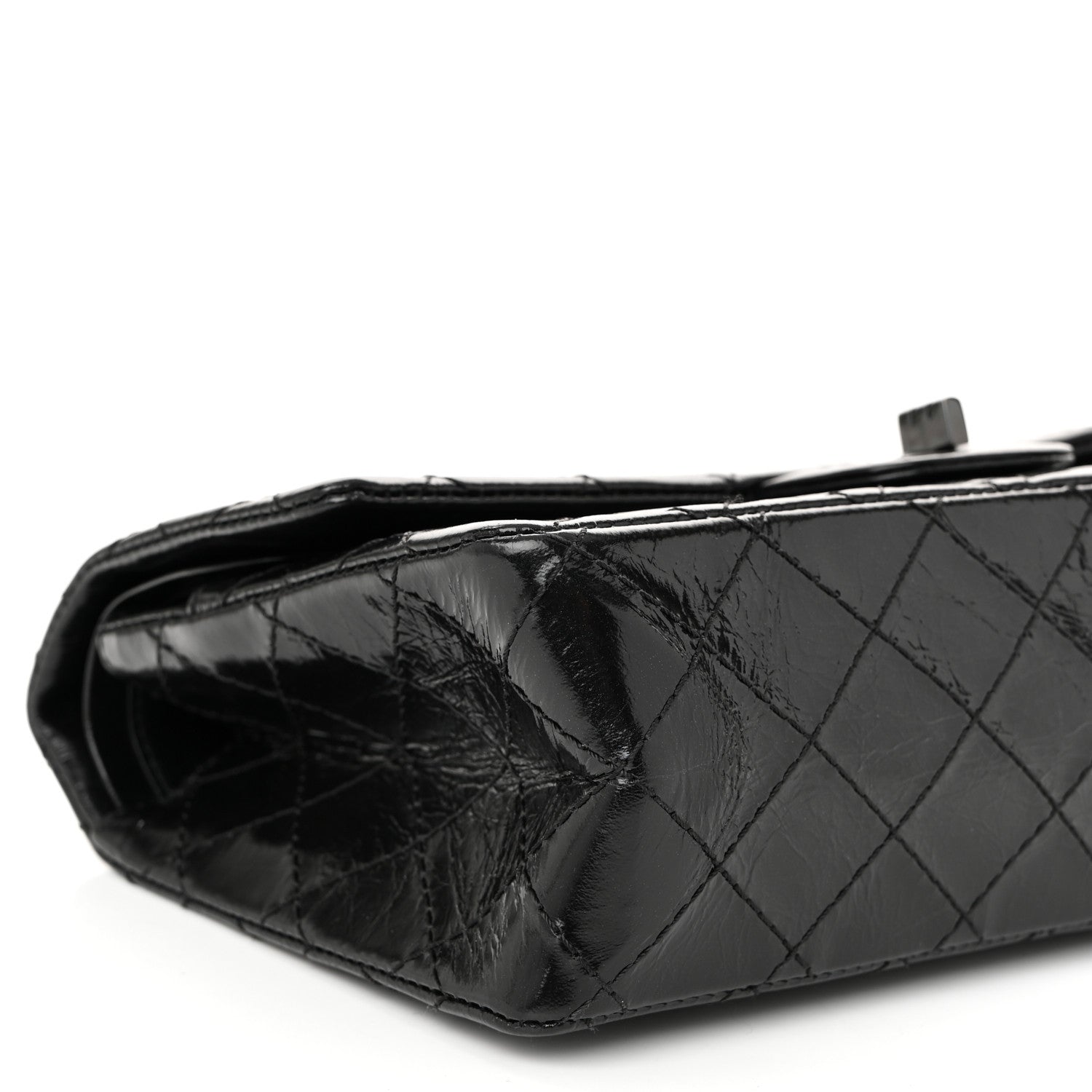 Chanel Glazed Aged Calfskin Quilted 2.55 Reissue 225 Flap So Black 9 of 11