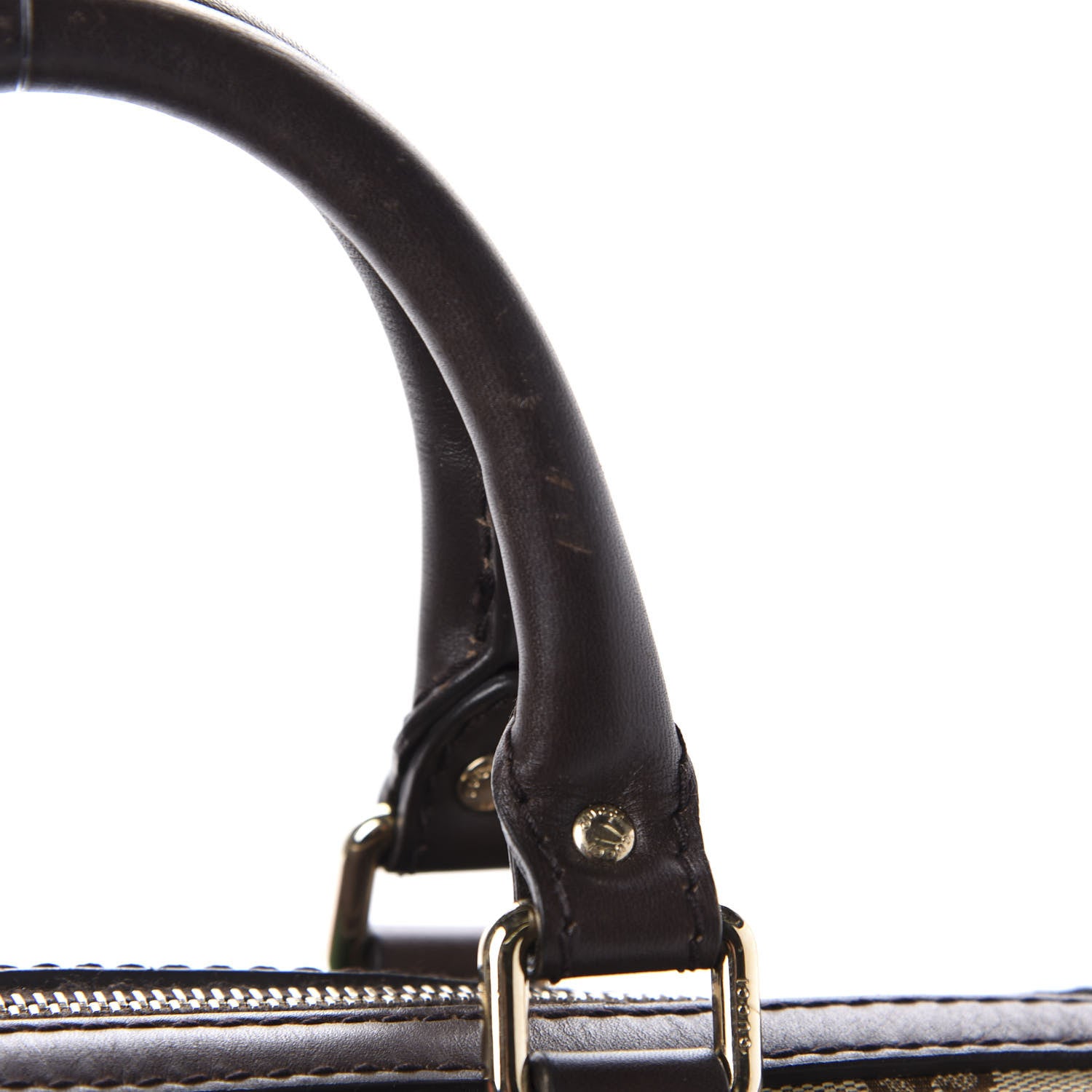 Gucci Monogram Vintage Web Medium Boston Dark Brown 14 of 16