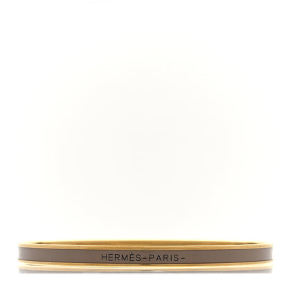 Hermes Enamel Printed Extra Narrow Uni Bracelet 70 Marron Glace 1 of 6