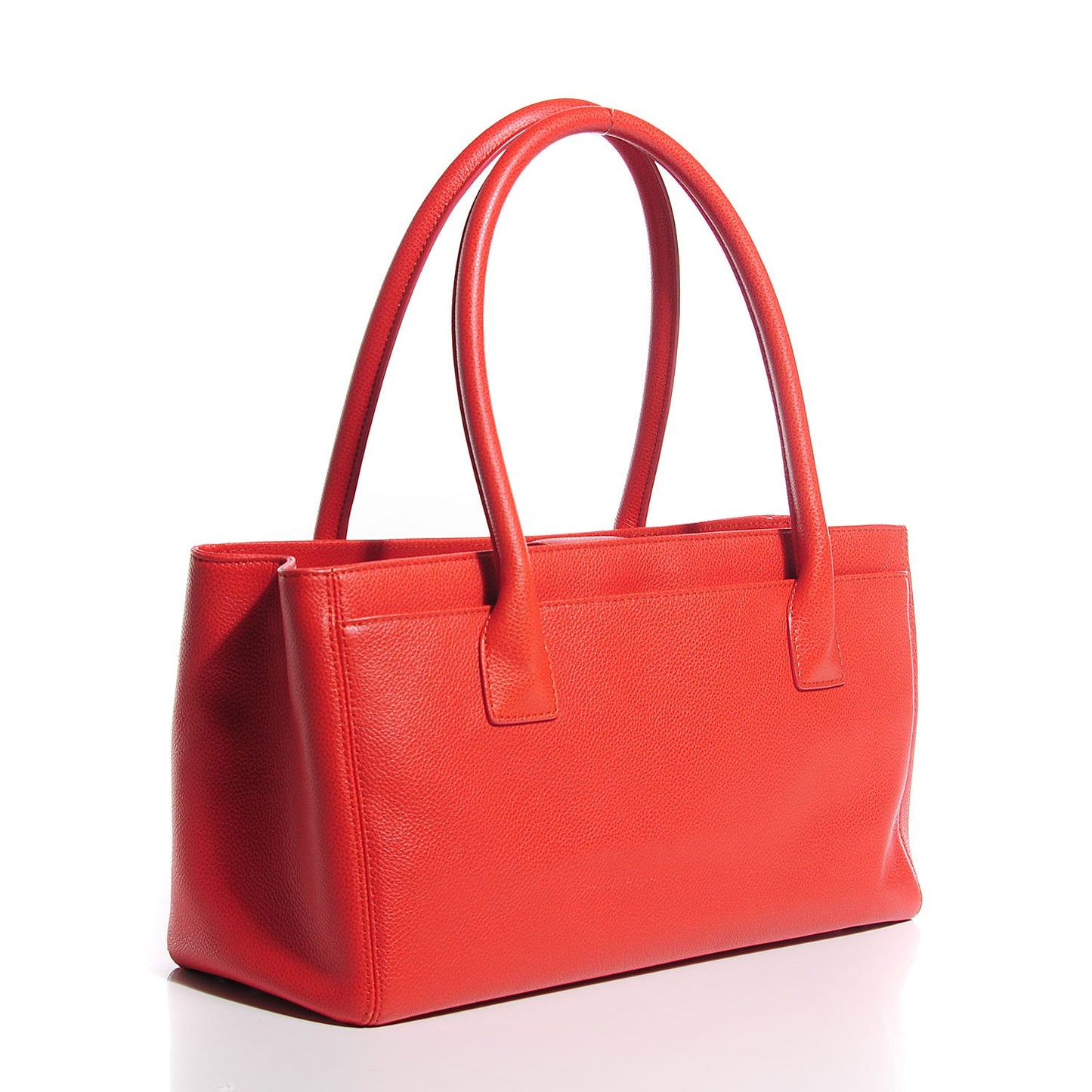 Calfskin Small Cerf Shopper Tote Orange