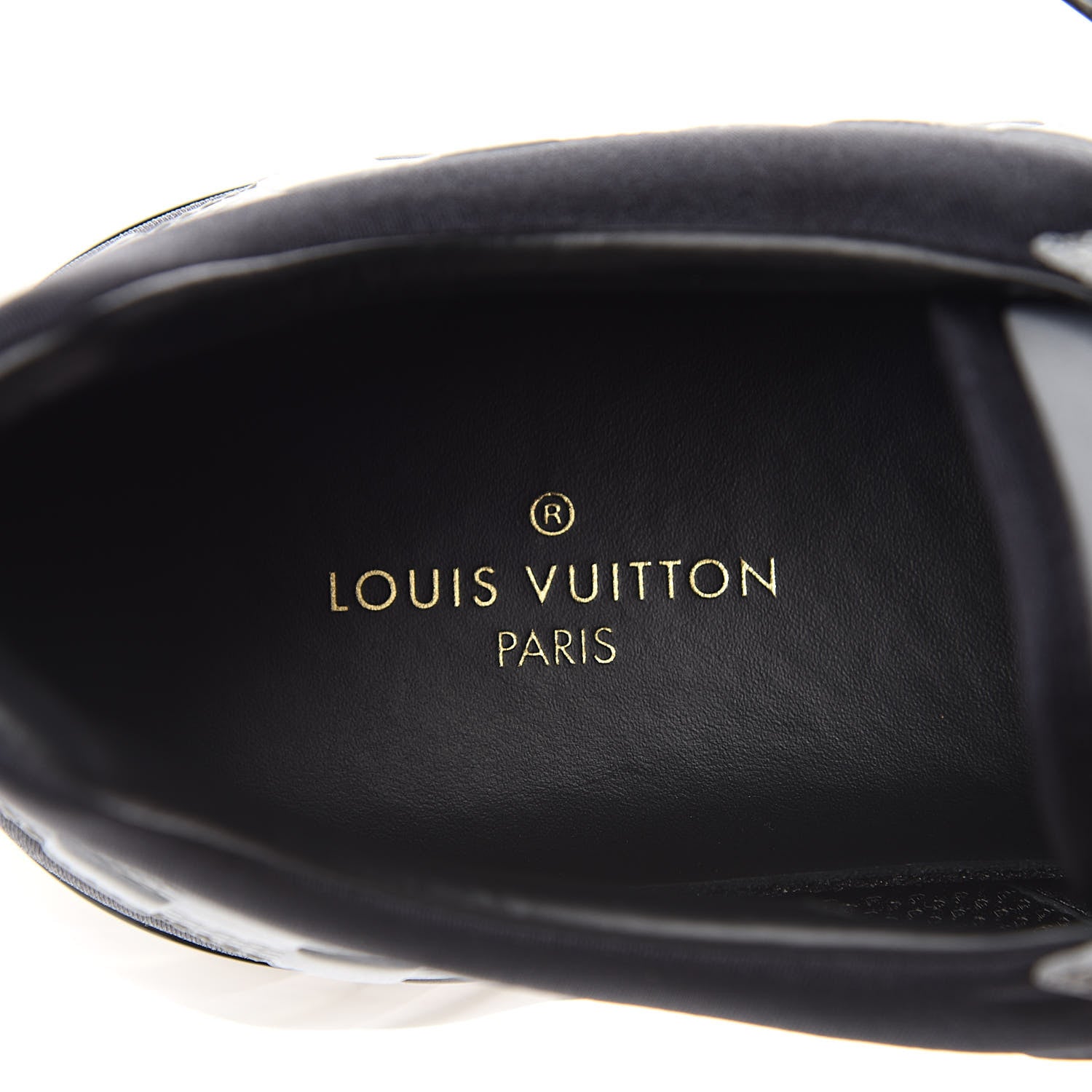 Louis Vuitton Nylon Suede Damier Fastlane Low Sneakers 7.5 Grey Black 7 of 9