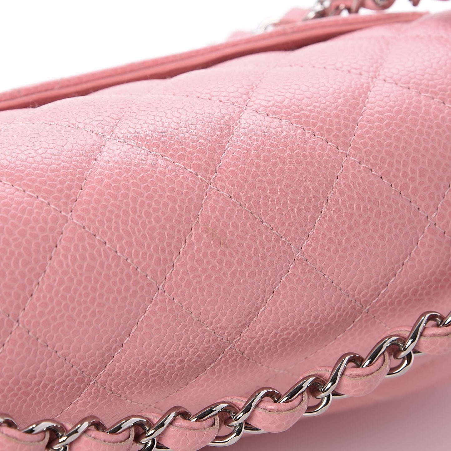 Caviar Quilted Medium Double Flap Pink