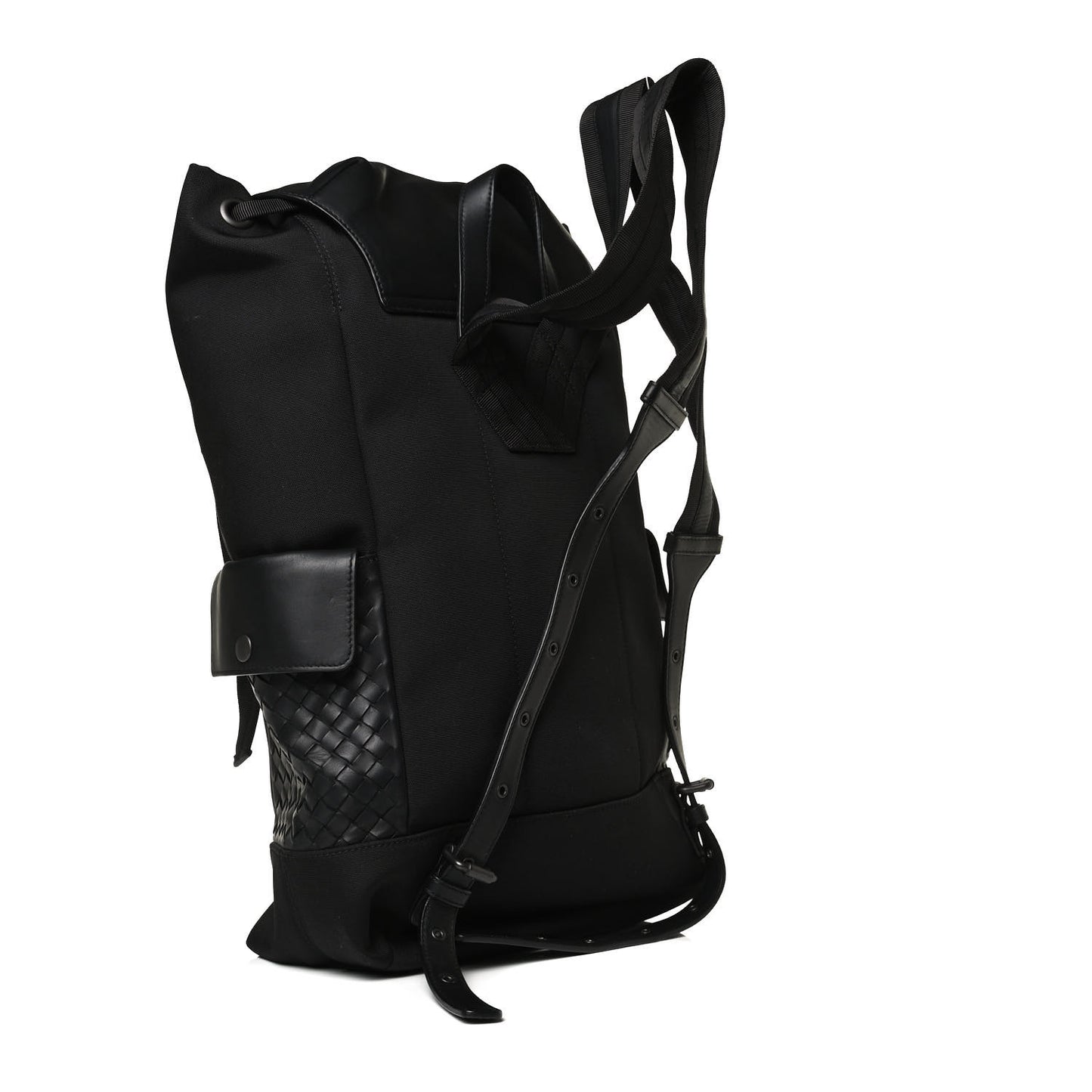 Canvas Calfskin Intrecciato Sassolungo Backpack