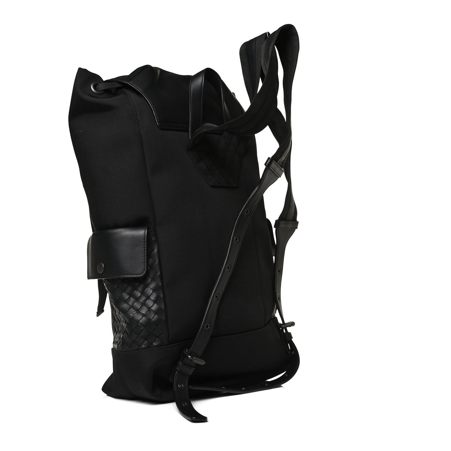 Bottega Veneta Canvas Calfskin Intrecciato Sassolungo Backpack 2 of 12