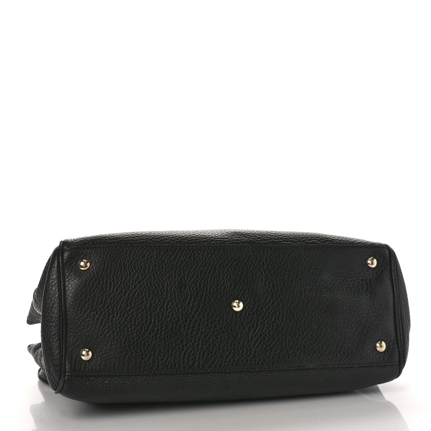 Pebbled Calfskin Medium Bamboo Shopper Tote Black