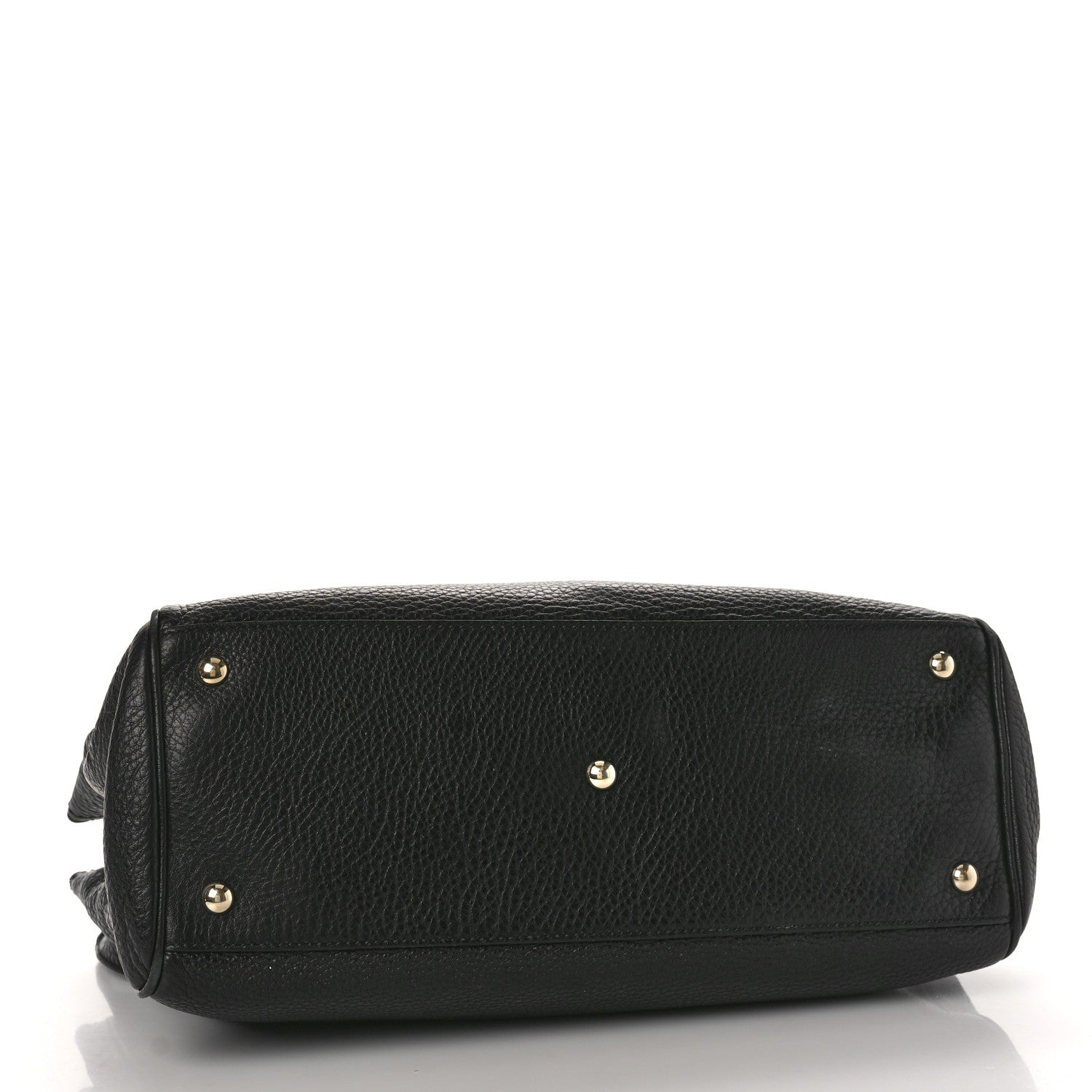 Gucci Pebbled Calfskin Medium Bamboo Shopper Tote Black 4 of 9