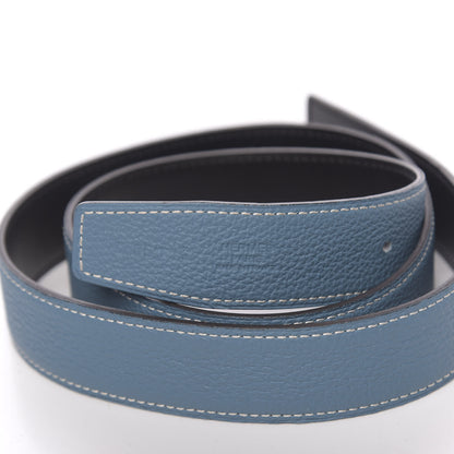 Hermes Box Togo 32mm Belt Strap 85 Black Blue Jean 3 of 5
