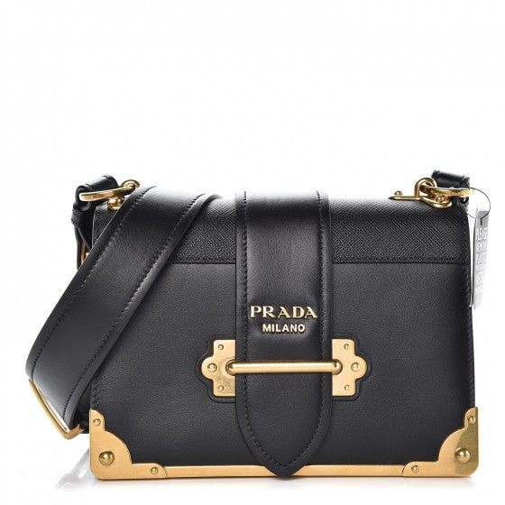 City Calf Saffiano Cahier Bag Black