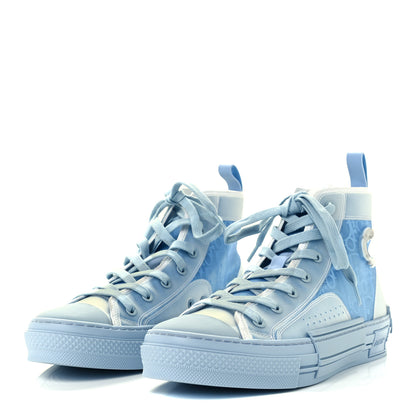 Christian Dior X DANIEL ARSHAM Technical Canvas Oblique Mens B23 High Top Sneakers 40 Blue Beige 2 of 11