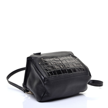 Givenchy Calfskin Crocodile Embossed Small Pandora Black 4 of 10