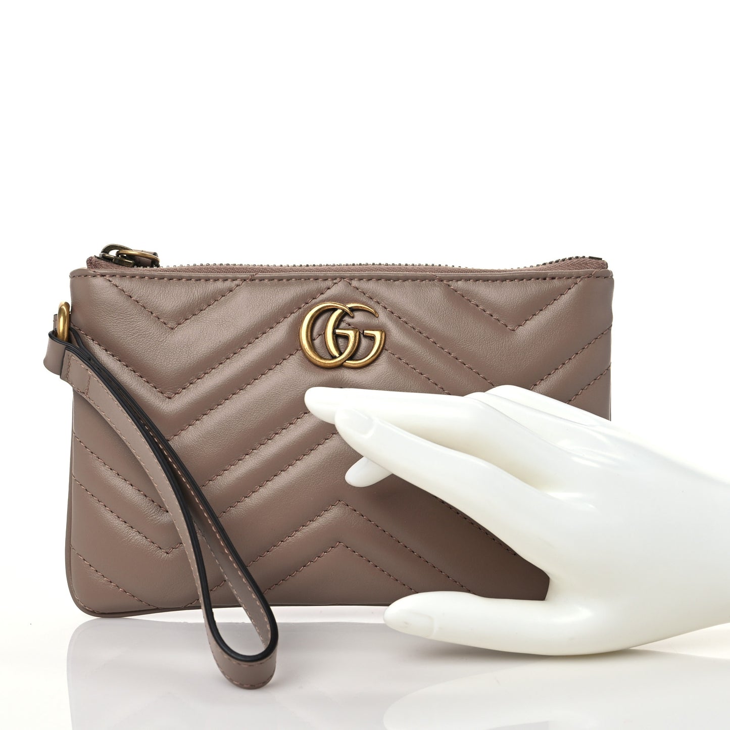 Calfskin Matelasse GG Marmont Wrist Wallet Porcelain Rose