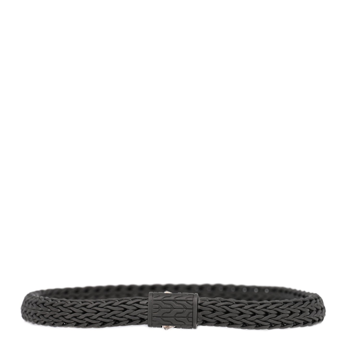 Sterling Silver 7mm Flat Classic Chain Bracelet Matte Black