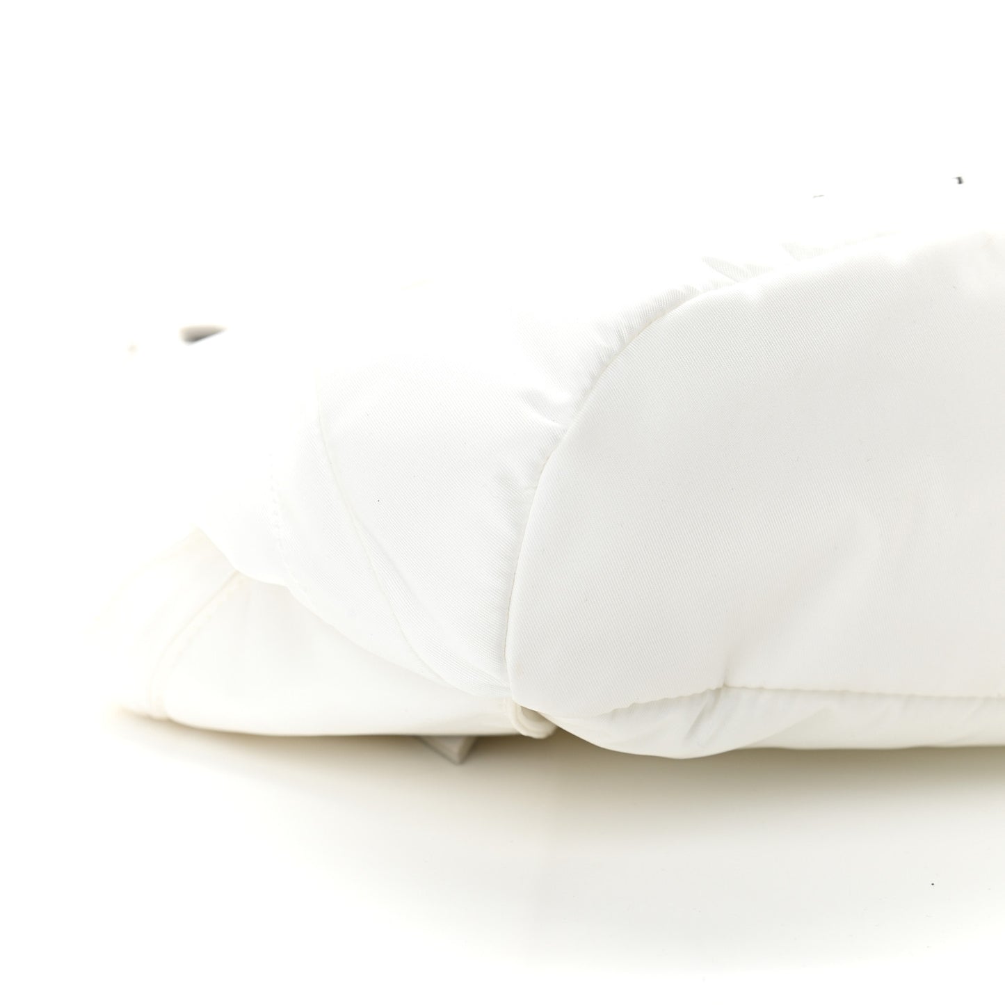 Re-Nylon Vitello Metal Triangle Logo Sling Backpack White