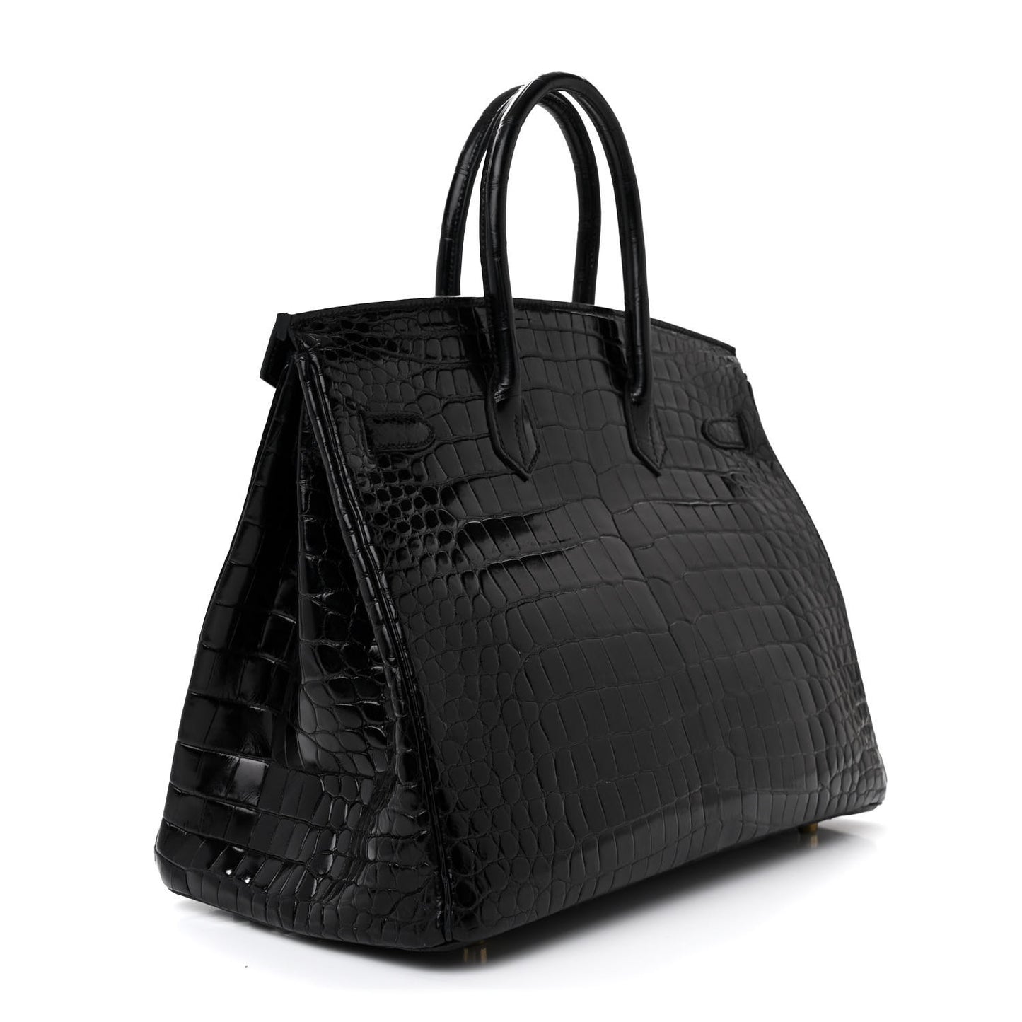 Shiny Porosus Crocodile Birkin 35 Black
