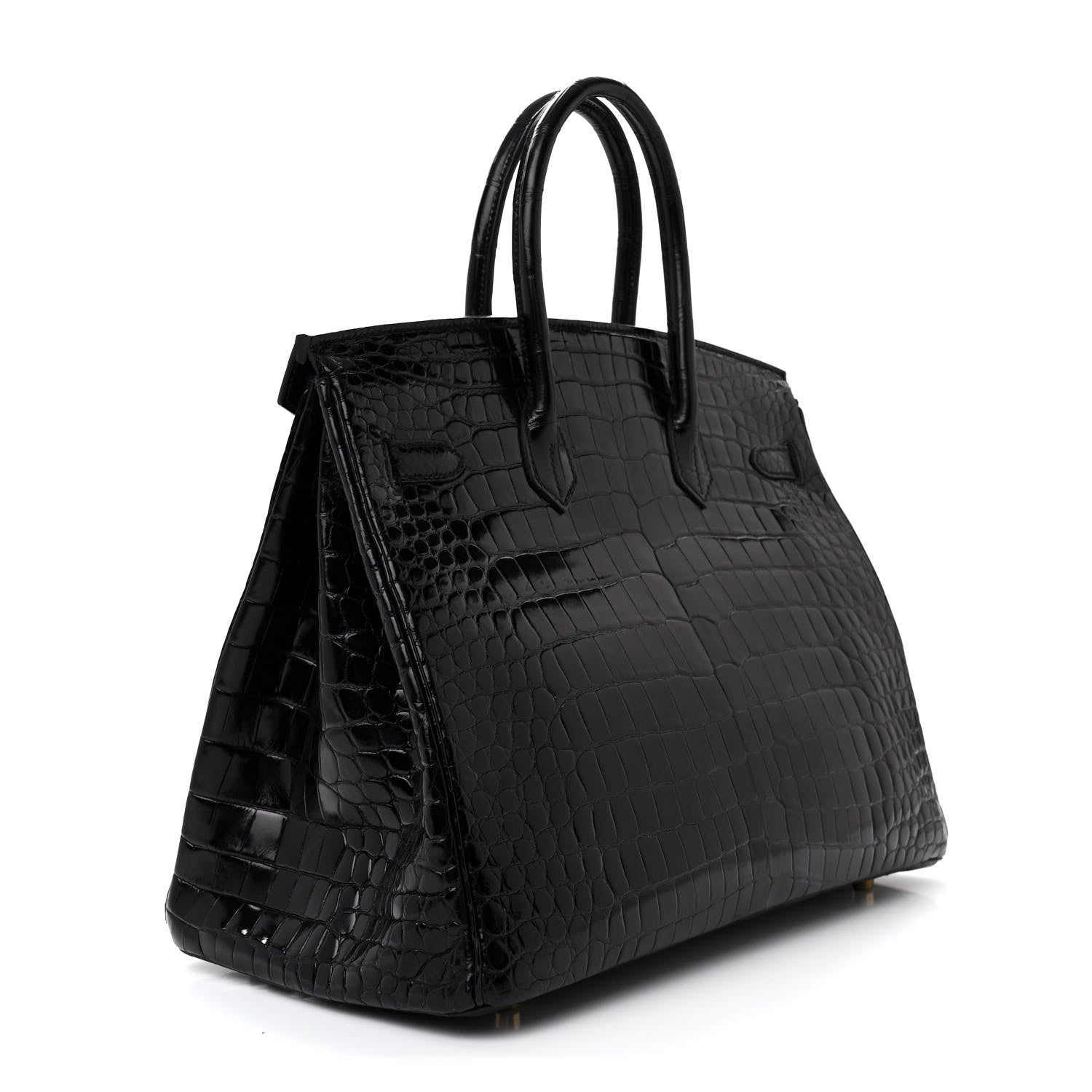 Hermes Shiny Porosus Crocodile Birkin 35 Black 3 of 13