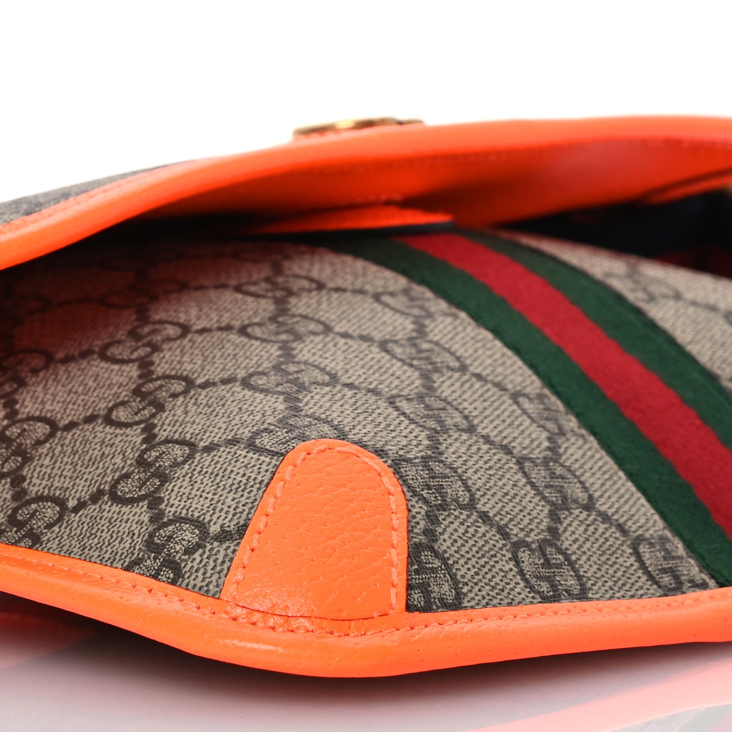 GG Supreme Monogram Web Small Ophidia Belt Bag Orange