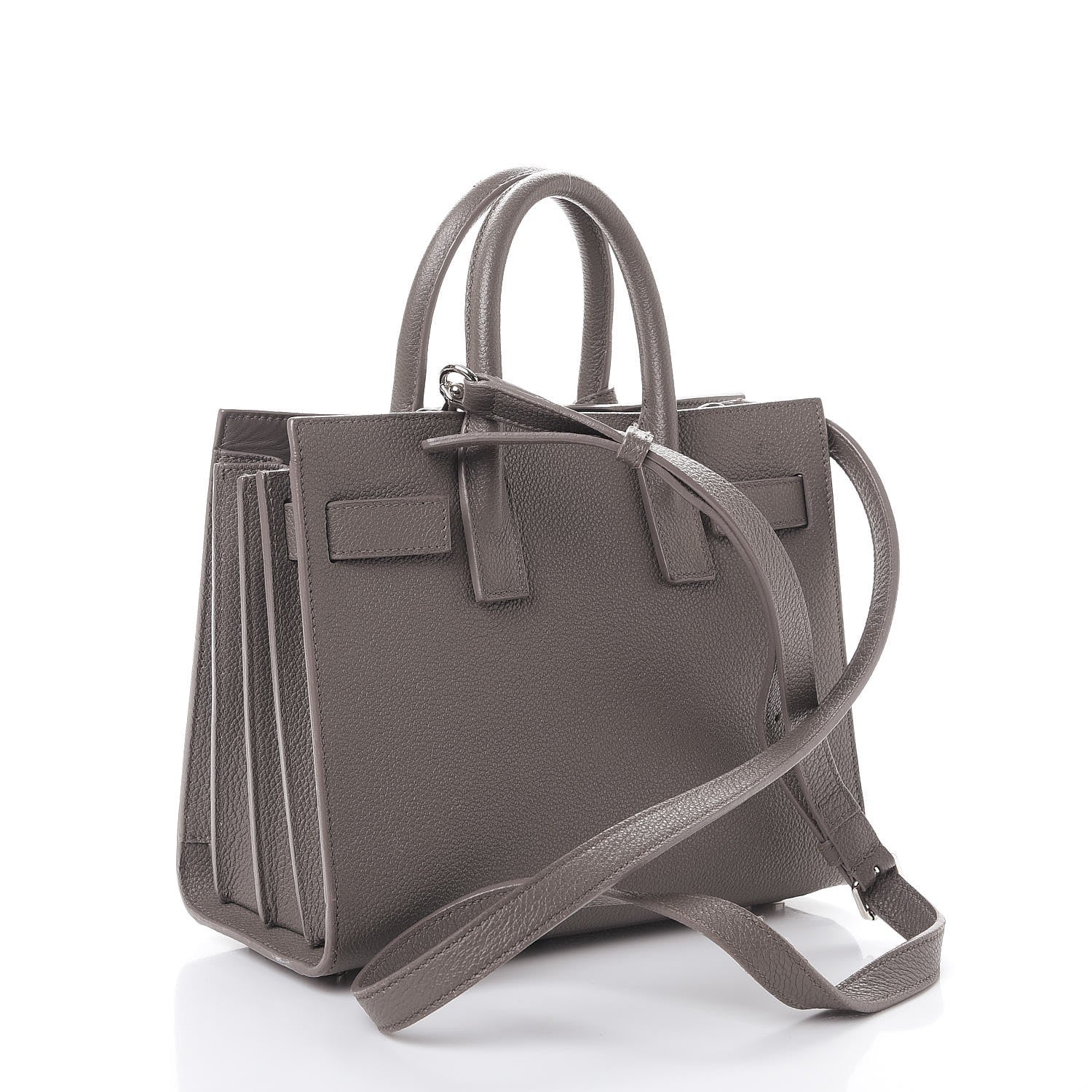 Saint Laurent Grained Calfskin Nano Sac De Jour Fog 3 of 15