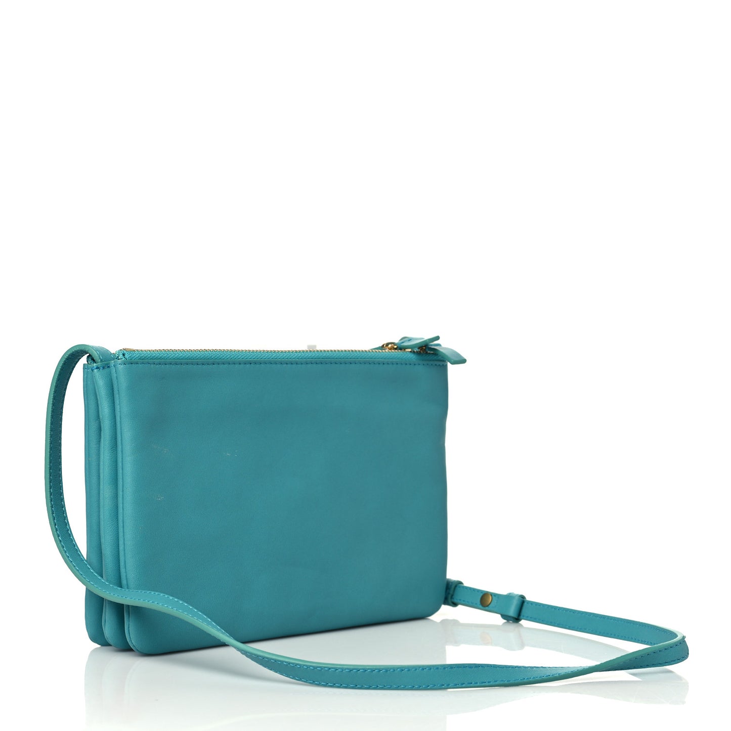 Lambskin Small Trio Crossbody Turquoise