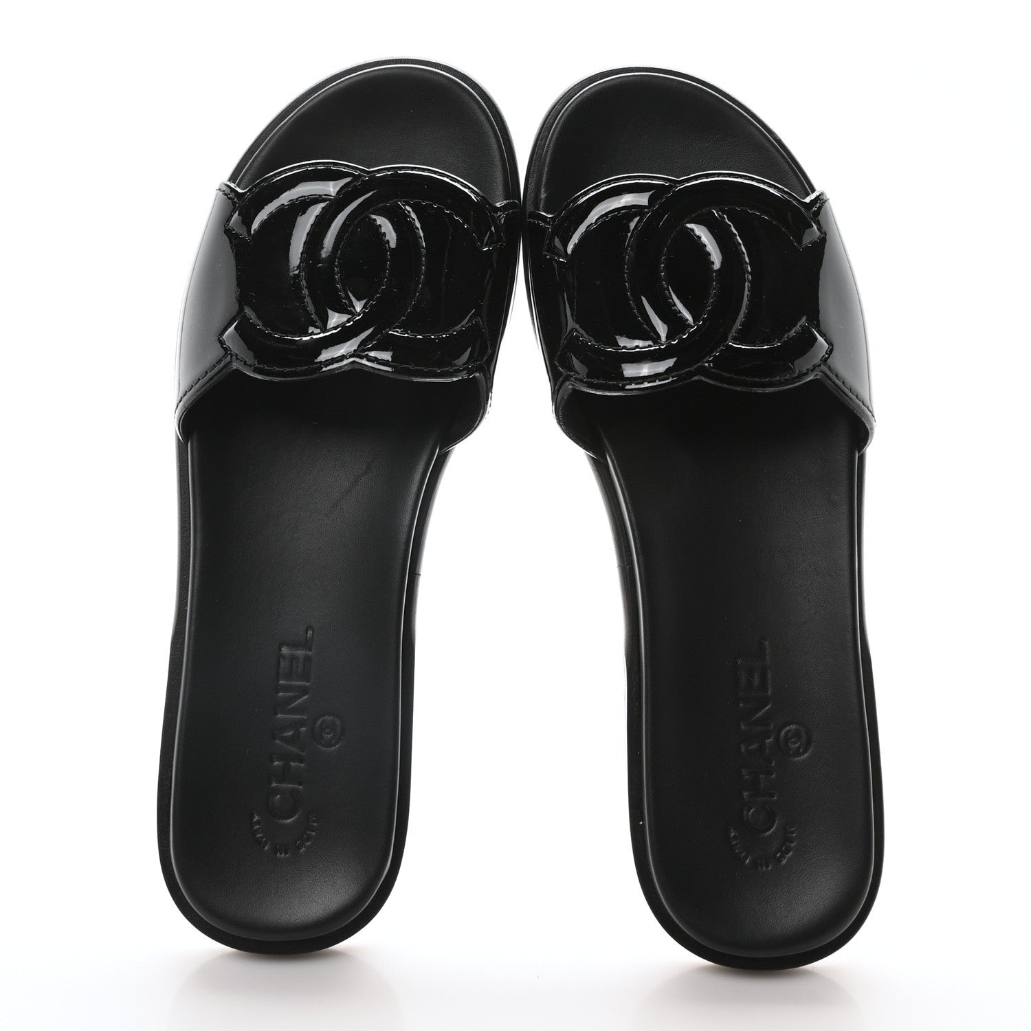Chanel Mesh Patent Calfskin CC Mules 40.5 Black 2 of 9
