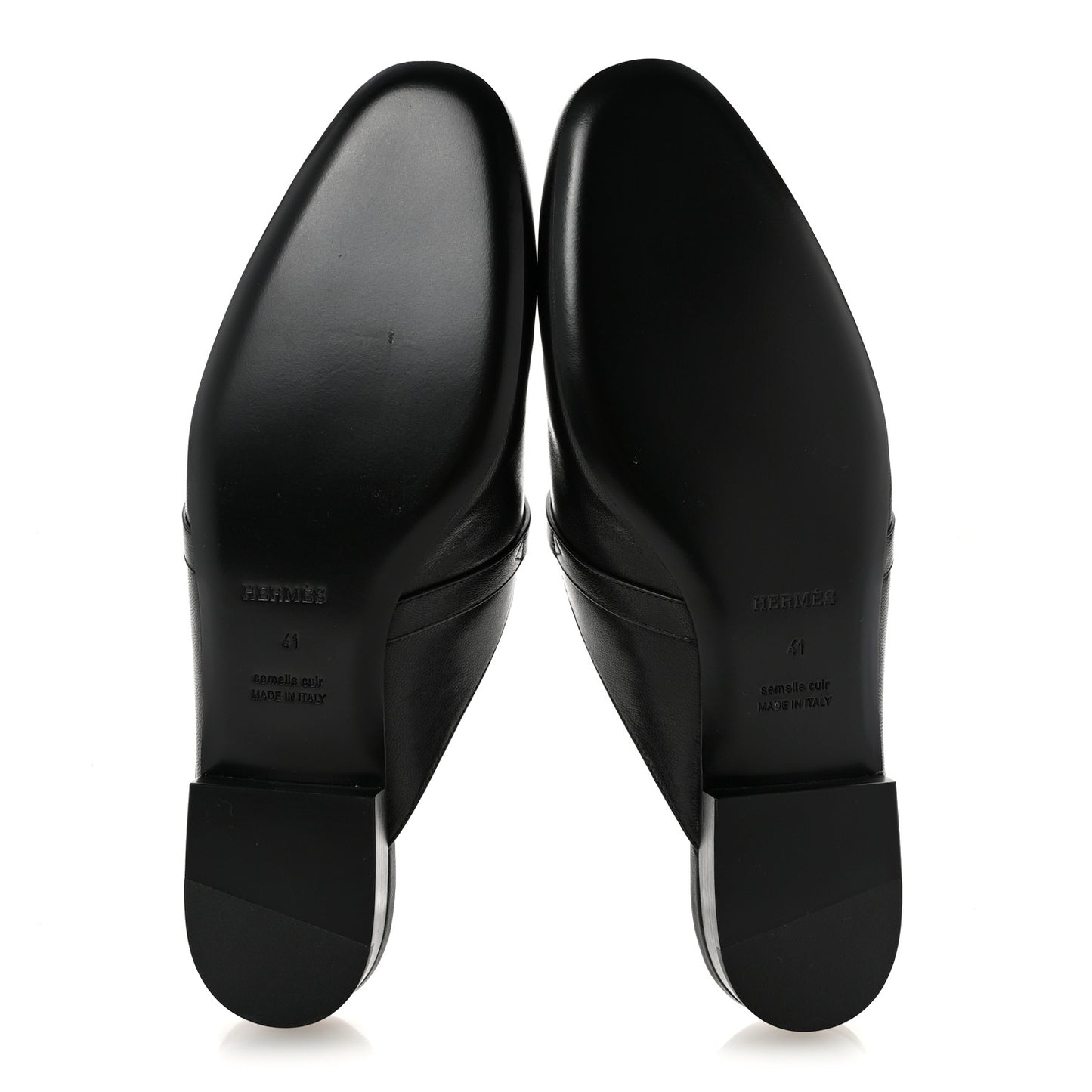 Glazed Calfskin Oz Mules 41 Black