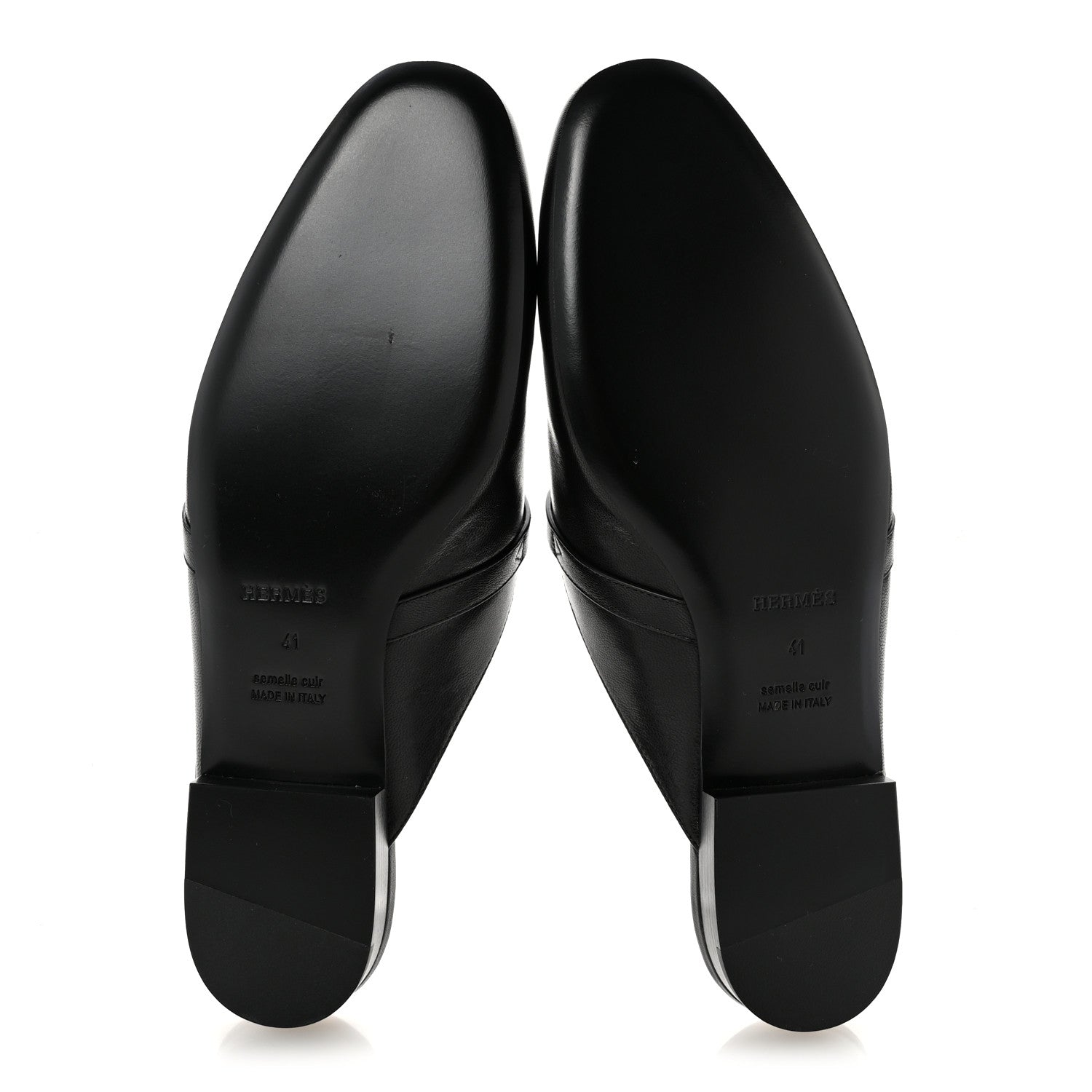 Hermes Glazed Calfskin Oz Mules 41 Black 6 of 10